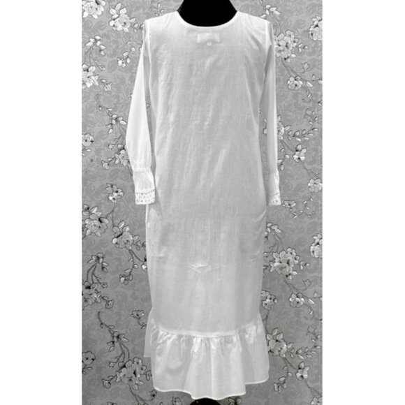 SoieRose SR-1213 Victorian 100% Cotton Nightgown – Square Neck Lace Trim - Picture 7 of 8
